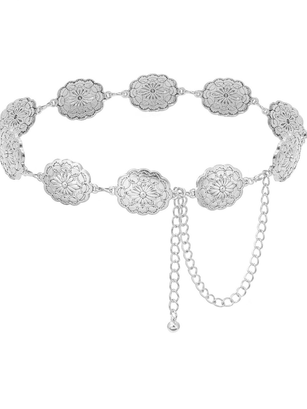 Silver Floral Concho Belt